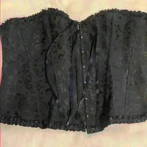 Black corset and matching thong